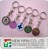 New fashion metal trolly coin keychain use for supermarket